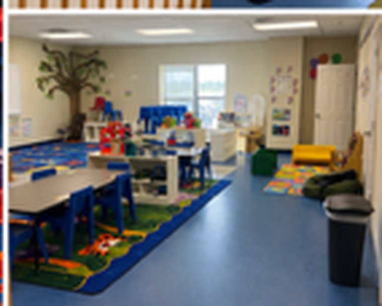 Tender Hearts classroom with learning tables